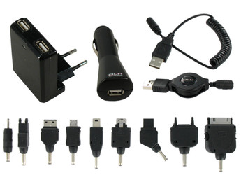 3700263765346 Kit Chargeur USB Universel 9 Adapteurs DLH