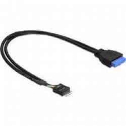 4043619837915 USB3.0 cable Delock Pinheader 19pin -> 8pin Bu/St 0.45m