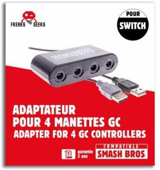3760178629997 daptateur Pour 4 Manettes Gamecube 4 Controllers NGC Switch