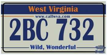 5510109046 Plaque D Immatriculation Americaine West Virginia