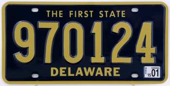 5510109054 Plaque De Immatriculation Americaine Delaware