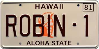 5510109163 Plaque De Immatriculation Magnum Robin -1 Hawaii