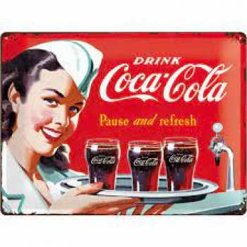 4036113231921 Plaque En Metal - Coca Cola Waitress 1960 - 30 Sur 40cm