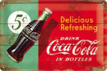 4036113222295 Plaque 3d Coca Cola Vintage 1950's (20*30cm)