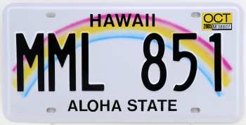 5510109733 Plaque De Immatriculation Hawai Aloha State