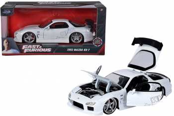 4006333074189 Voiture Miniatures Fast And Furious - 1993 Mazda RX-7 Blanche - 1 24