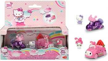 4006333065842 Hello Kitty Pack 2 véhicules et 2 personnages hello kitty Die Cast