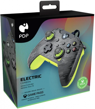 708056068509 Manette Filaire Xbox Series X Electric Carbon + Gamepass 1 Mois