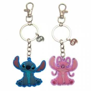 887746843135 STITCH & ANGEL - Set de 2 Portes-Clé BFF en Métal