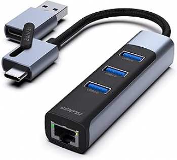 5510113420 daptateur USB Et USB C Vers Ethernet Avec 3 Ports USB Benfei