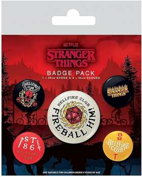 5050293807249 STRANGER THINGS 4 - Hellfire Club - Pack 5 Badges