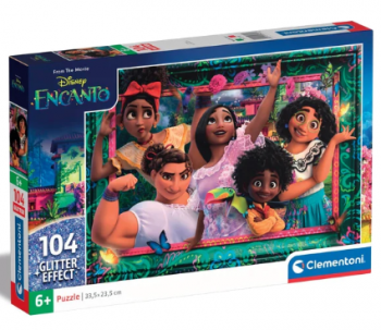 8005125203482 Puzzle Disney Encanto 104 Pieces Pailletes Effet Clementoni