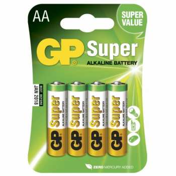 4891199216763 Piles Super Alkaline  4XAA GP Super