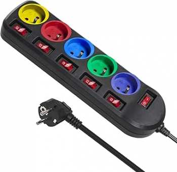 5510116952 Maclean MCE204M Bloc multiprise Cordon avec 5 prises