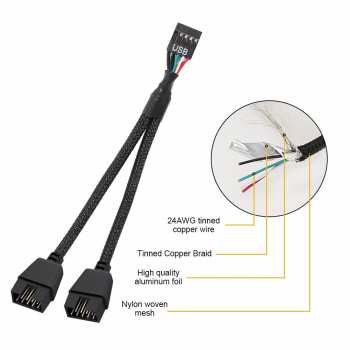 5510117104 Cable Usb 9 Pin MB Vers 2 Fois 9 Pin MB USB