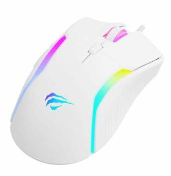6939119065607 Souris Gaming Havit Gamenote MS1033 Programmable RGB Blanche Filaire