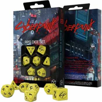 5907699496471 Set De 7 Des Cyberpunk Red (danger Zone Jaune)