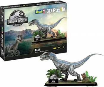 4009803002477 JURASSIC WORLD - Velociraptor Blue - Puzzle 3D 57pcs