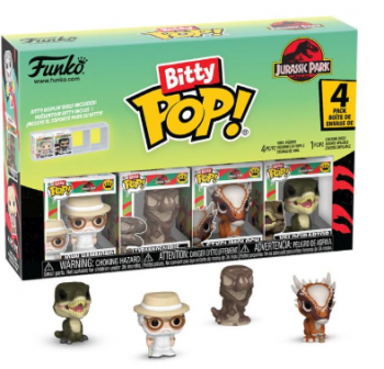 889698929547 JURASSIC PARK - Bitty Pop 4 Pack 2.5cm - Raptor