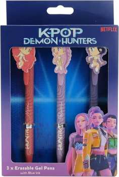 5063457074470 Pack 3 Stylos Gel Effacable Avec Head Topper - Kpop Demon Hunters