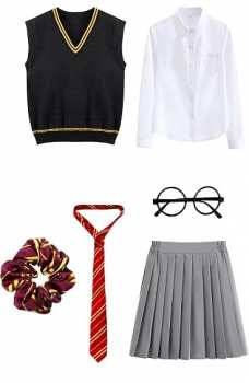 5510117924 Costume De Sorciere Gryffondor - Taille Enfant 155 - Harry Potter