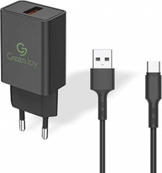 3701625905301 Chargeur Secteur Avec Cable 1m Usb C Greenjoy
